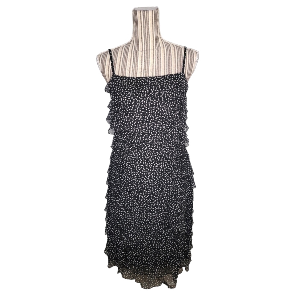 Talbot's Pure Silk Polka Dot Ruffle Dress